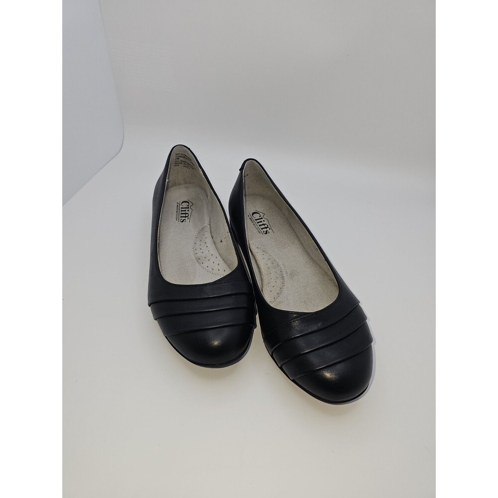 White Mountain Clara Womens Black Comfort Flats Slip-On Ballet Shoes Round Toe 7